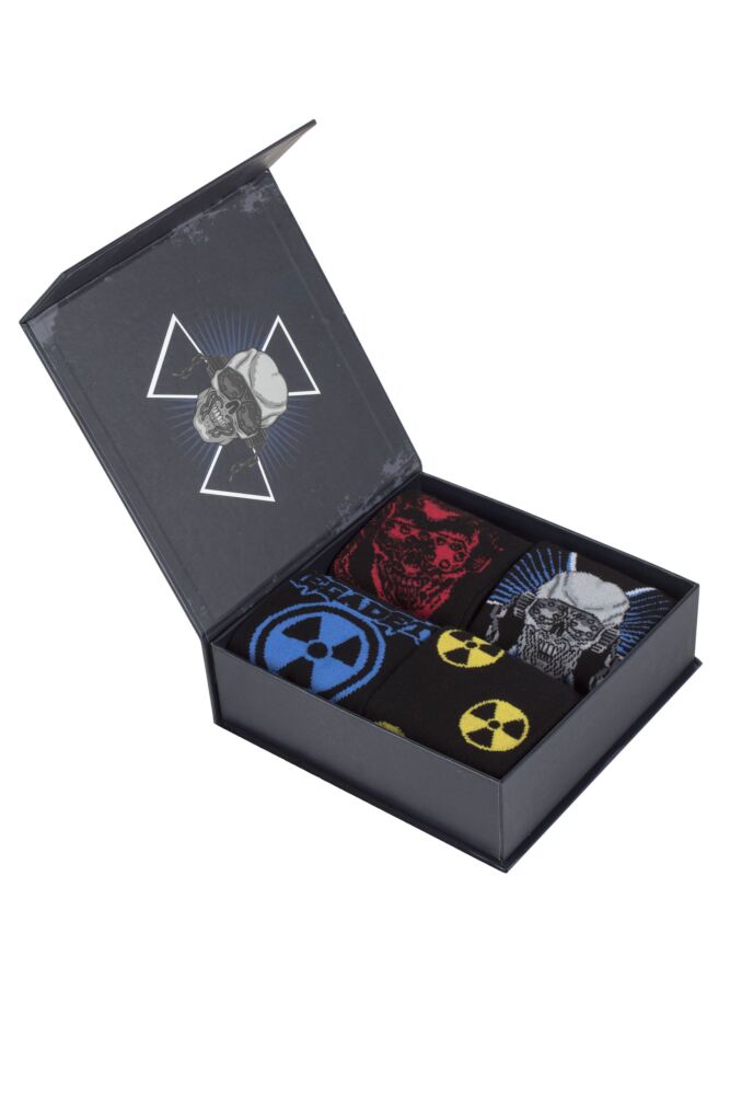 SOCKSHOP Mens Megadeth 'Rust In Peace' Cotton Socks 4-Pair Gift Box