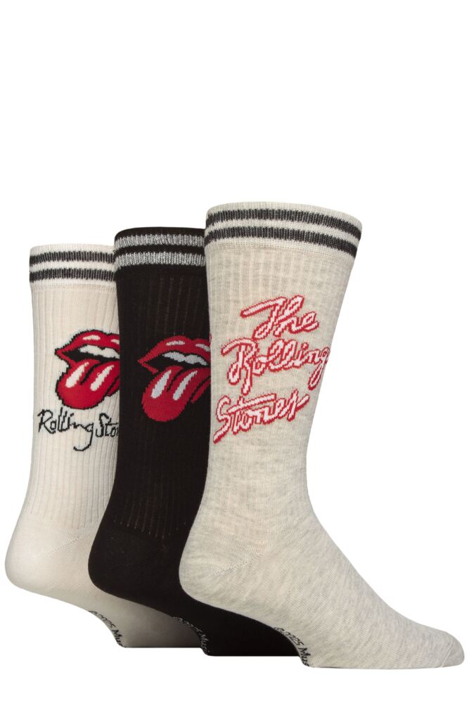 SOCKSHOP Mens Music Collection The Rolling Stones Gift Boxed Cotton Socks 3-Pair
