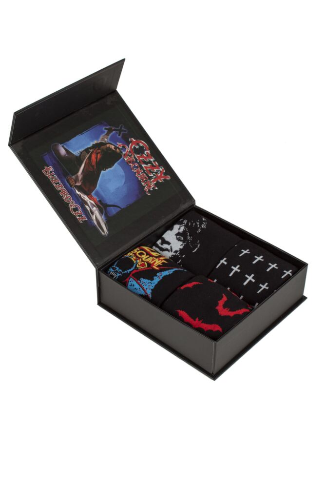 SOCKSHOP Mens Ozzy Osbourne 'Blizzard Of Ozz' Cotton Socks 4-Pair Gift Box