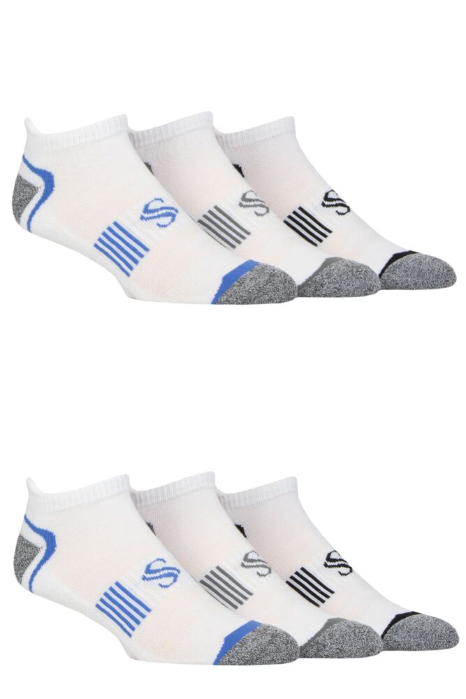 SOCKSHOP Mens Sport Performance Tech Half Cushioned Trainer Socks 6-Pair