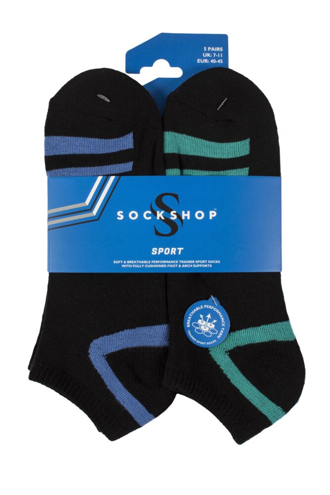 SOCKSHOP Mens Sport Performance Trainer Socks 5-Pair