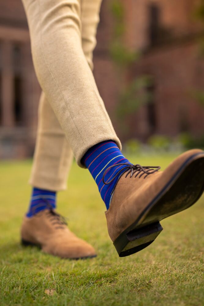 SOCKSHOP Mens & Womens Bamboo Colour Burst Striped Socks With Smooth Toe Seams