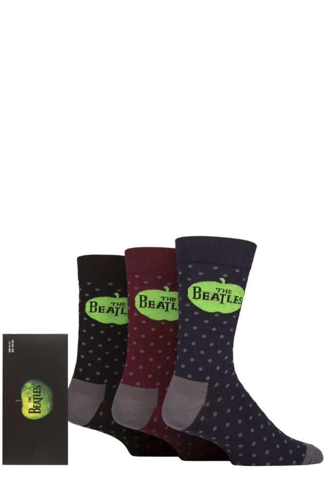SOCKSHOP Mens & Womens Cotton Music Collection The Beatles Socks 3-Pair Gift Box