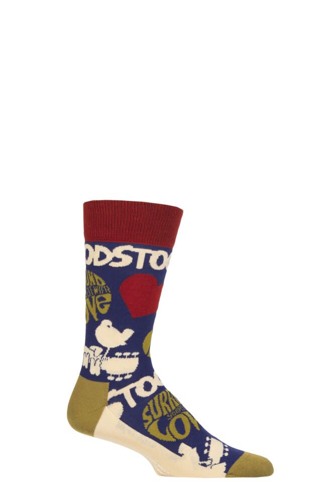 SOCKSHOP Mens & Womens Cotton Music Collection Woodstock Socks