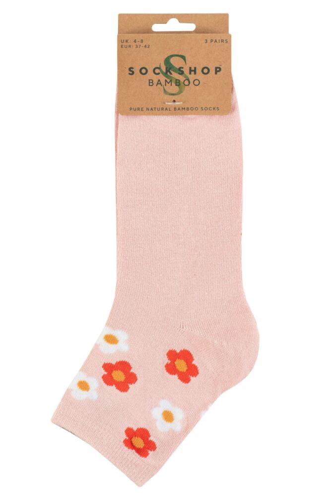 SOCKSHOP Womens Bamboo Plain and Patterned Ankle Socks 3-Pair