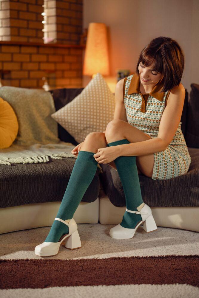 SOCKSHOP Womens Bamboo Plain & Patterned Knee High Socks With Smooth Toe Seams 2-Pair