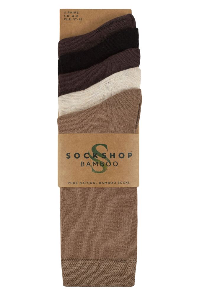 SOCKSHOP Womens Bamboo Plain Patterned & Striped Socks 5-Pair