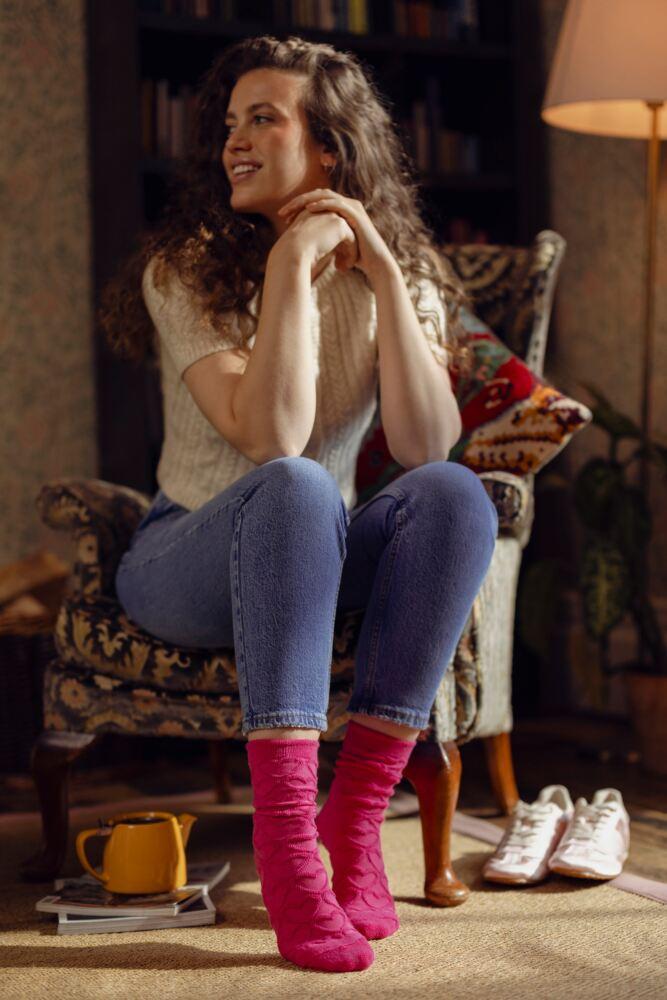 SOCKSHOP Womens Bamboo Textured Patterned Socks 3-Pair