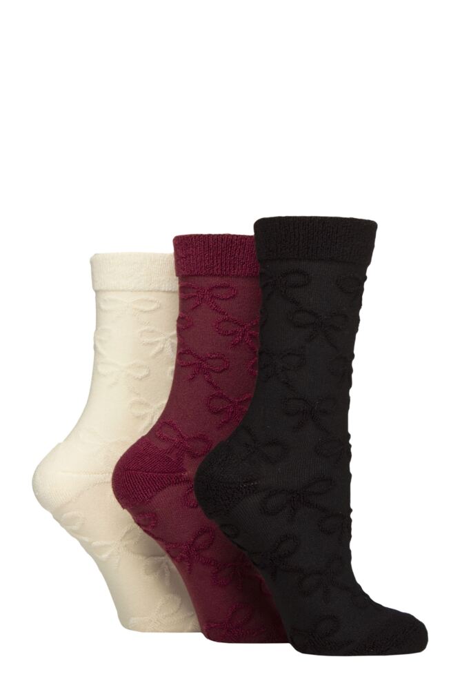 SOCKSHOP Womens Bamboo Textured Patterned Socks 3-Pair