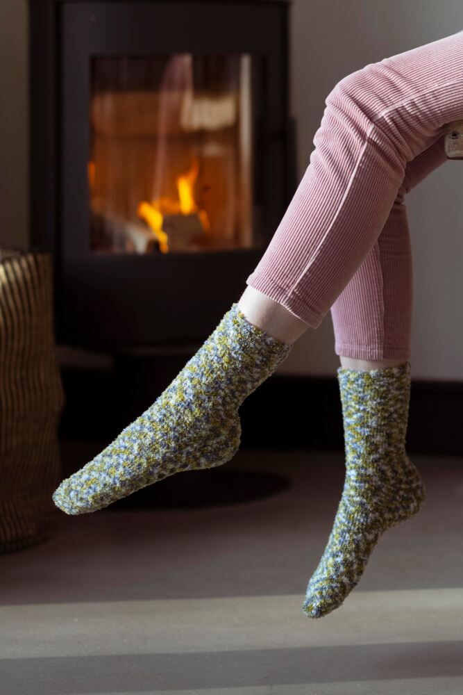 SOCKSHOP Womens Cosy Slipper Socks With Grip 2-Pair