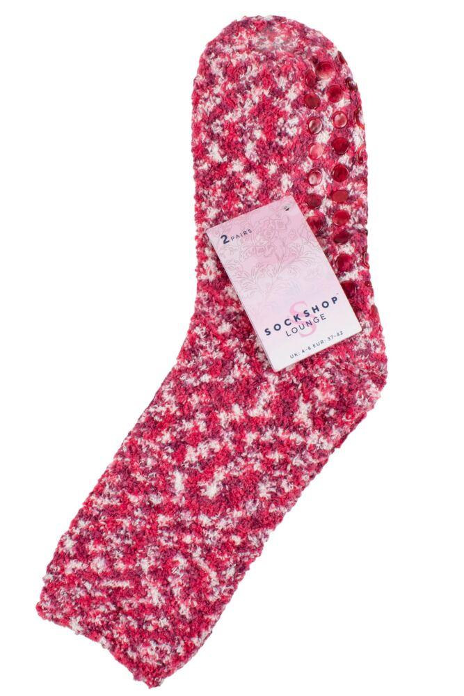 SOCKSHOP Womens Cosy Slipper Socks with Grip 2-Pair