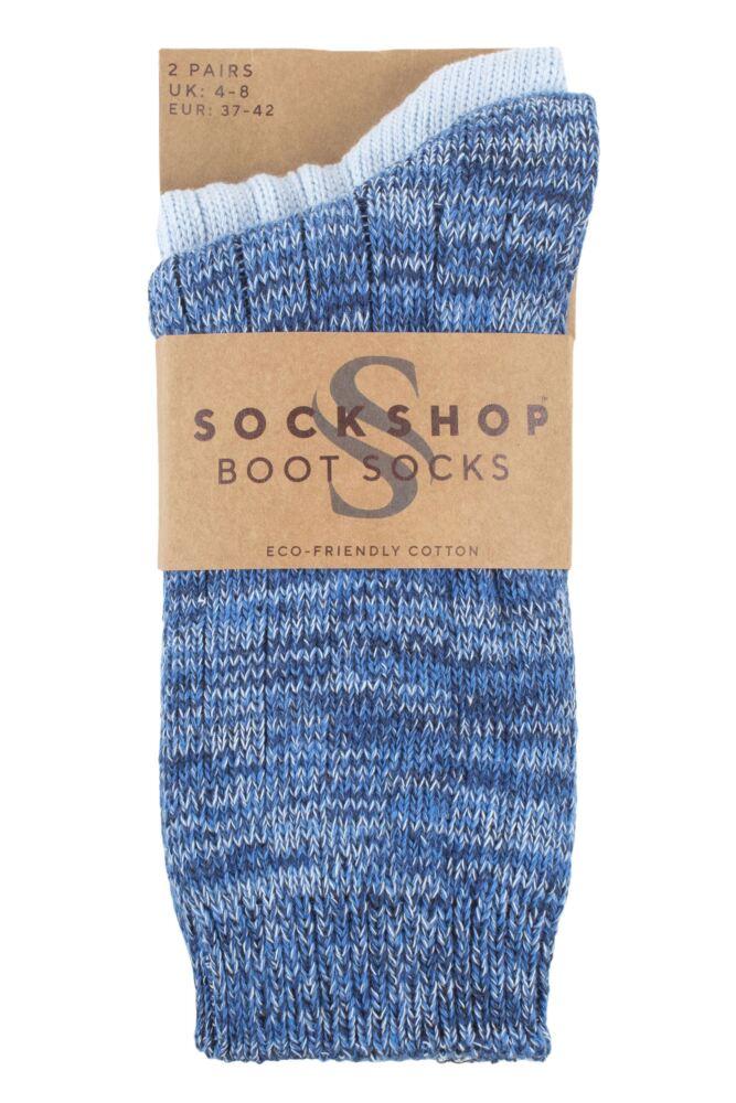 SOCKSHOP Womens Cotton Chunky Rib Boot Socks 2-Pair