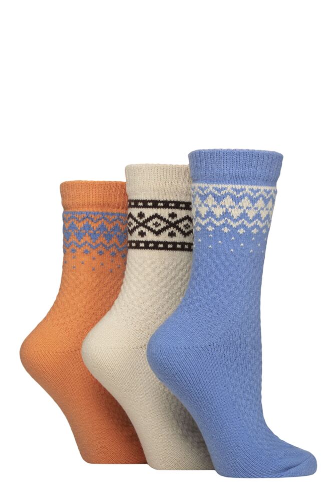 SOCKSHOP Womens Fair Isle Patterned Boot Socks 3-Pair
