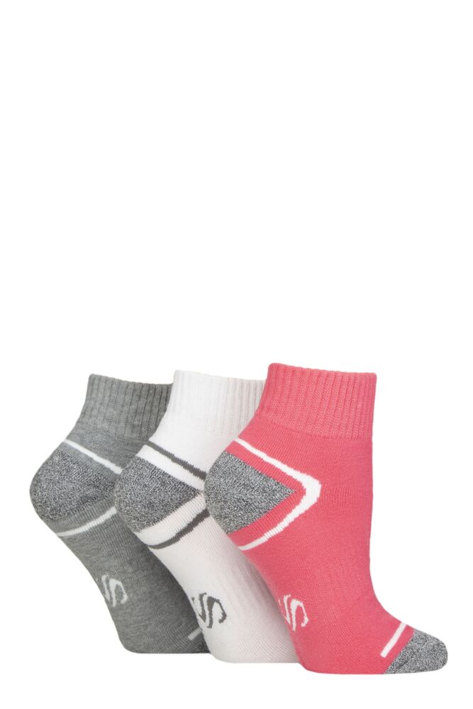 SOCKSHOP Womens Performance Sport Cushioned Ankle Socks 3-Pair