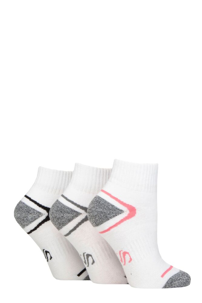 SOCKSHOP Womens Performance Sport Cushioned Ankle Socks 3-Pair
