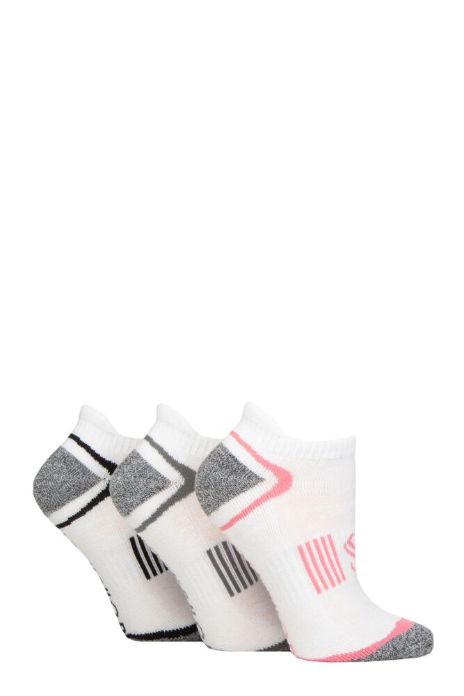 SOCKSHOP Womens Performance Sport Half Cushioned Tech Trainer Socks 3-Pair
