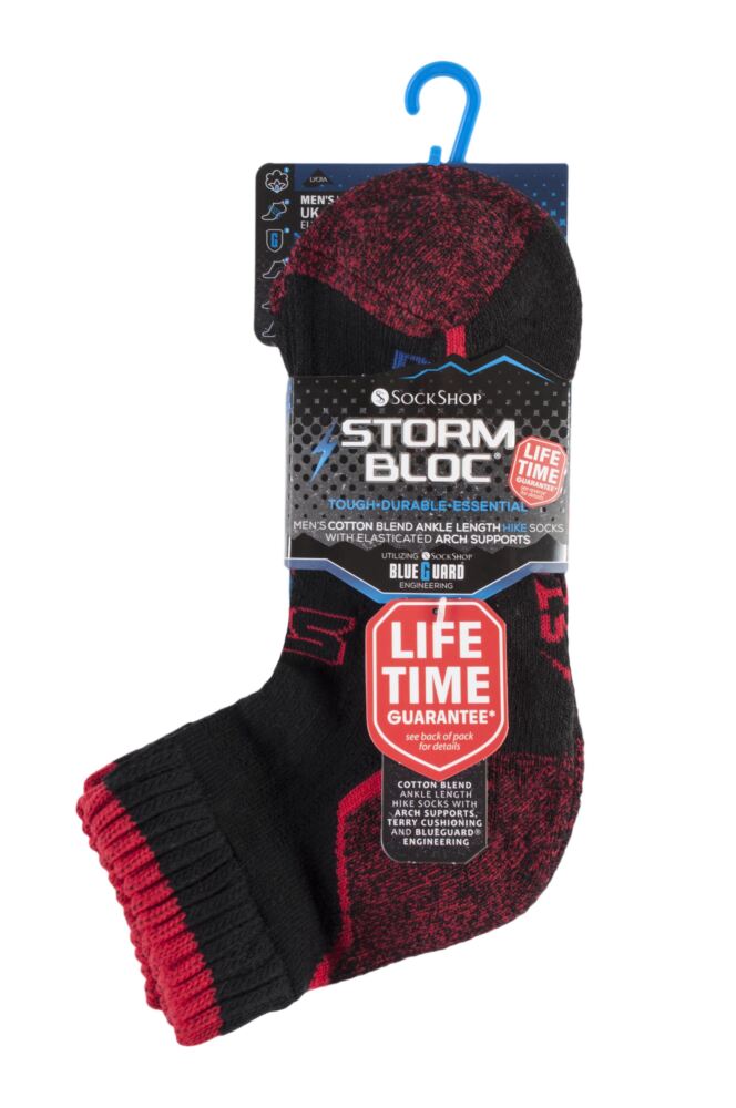 sockshop Storm BlocMens Cotton Ankle High Walking Socks 2-Pair