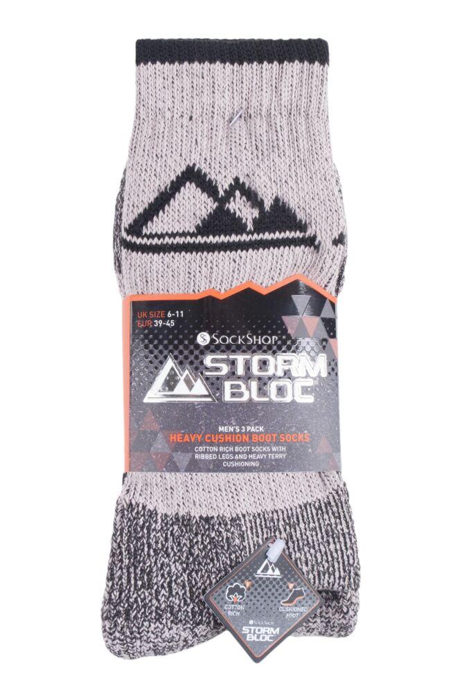 sockshop Storm BlocMens Cotton Luxury Boot Socks 3-Pair