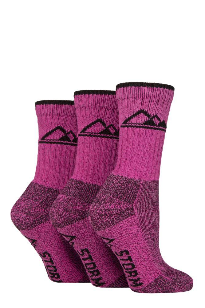 Sockshop Storm BlocWomens Cotton Luxury Heavy Cushion Boot Socks 3-Pair