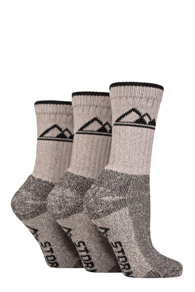 Sockshop Storm BlocWomens Cotton Luxury Heavy Cushion Boot Socks 3-Pair