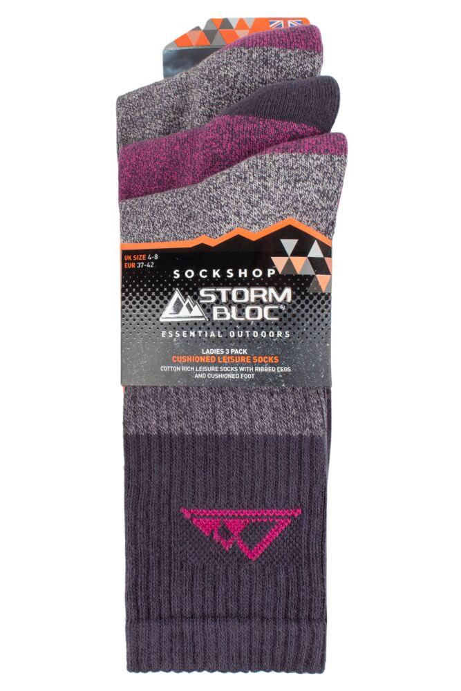 sockshop Storm BlocWomens Cotton Striped Boot Socks 3-Pair