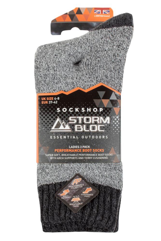 sockshop Storm BlocWomens Cushioned Boot Socks 3-Pair