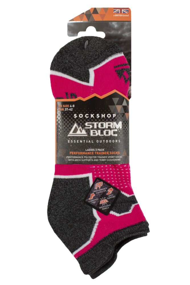 sockshop Storm BlocWomens Cushioned Trainer Socks 3-Pair