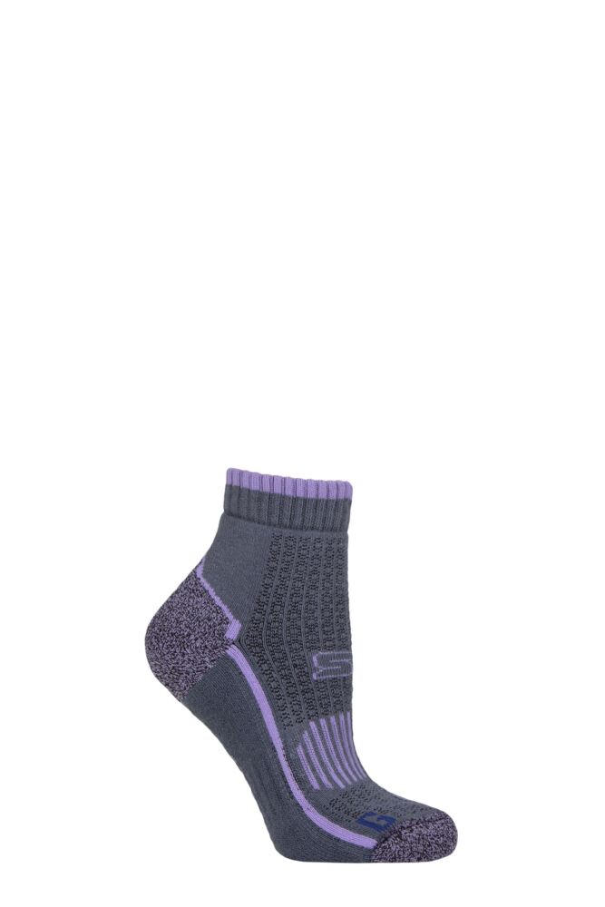 Sockshop Storm BlocWomens With BlueGuard Skelton Cotton Ankle High Hiking Socks