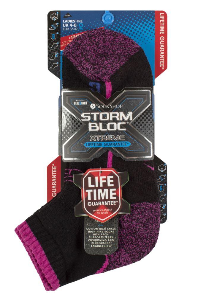 sockshop Storm BlocWomens with BlueGuard Skelton Cotton Ankle High Hiking Socks