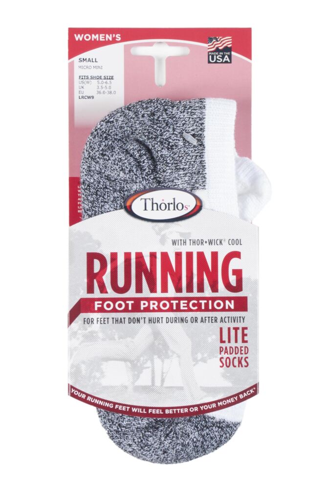sockshop ThorlosWomens Lite Running Thin Cushion Micro Mini Crew Socks