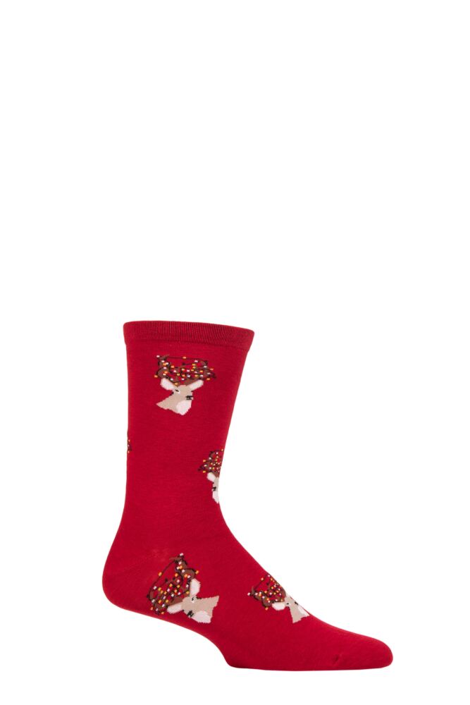 Sockshop ThoughtMens Organic Cotton Celyn Christmas Stag Socks