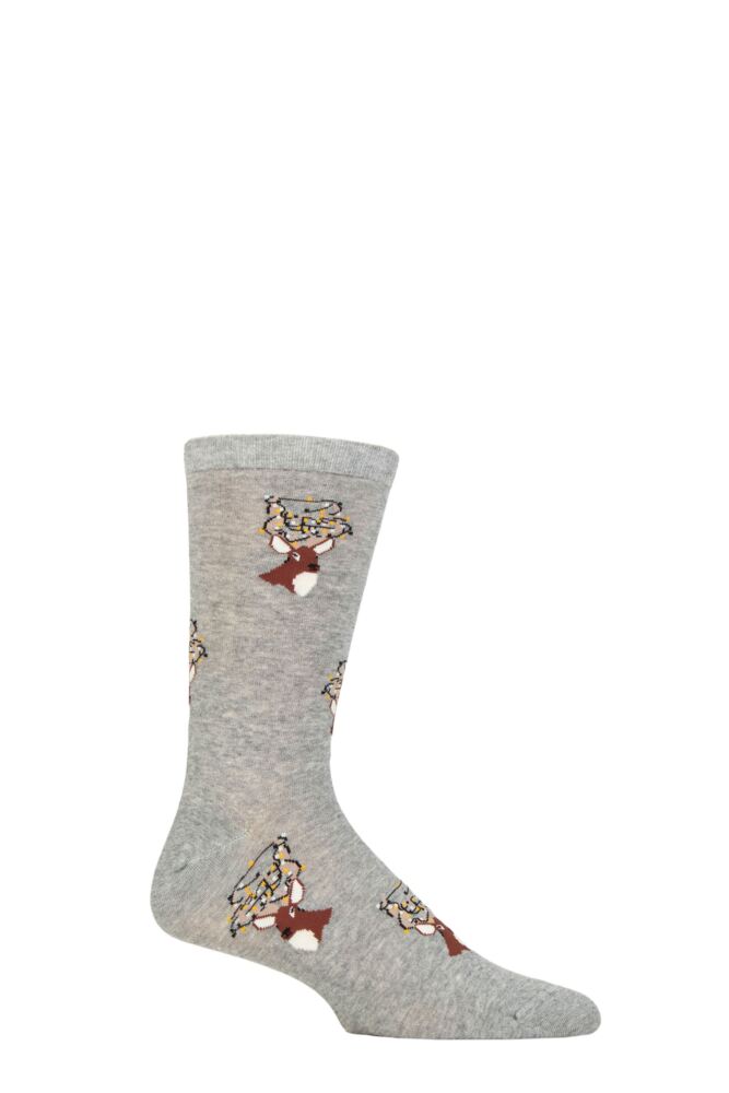 Sockshop ThoughtMens Organic Cotton Celyn Christmas Stag Socks
