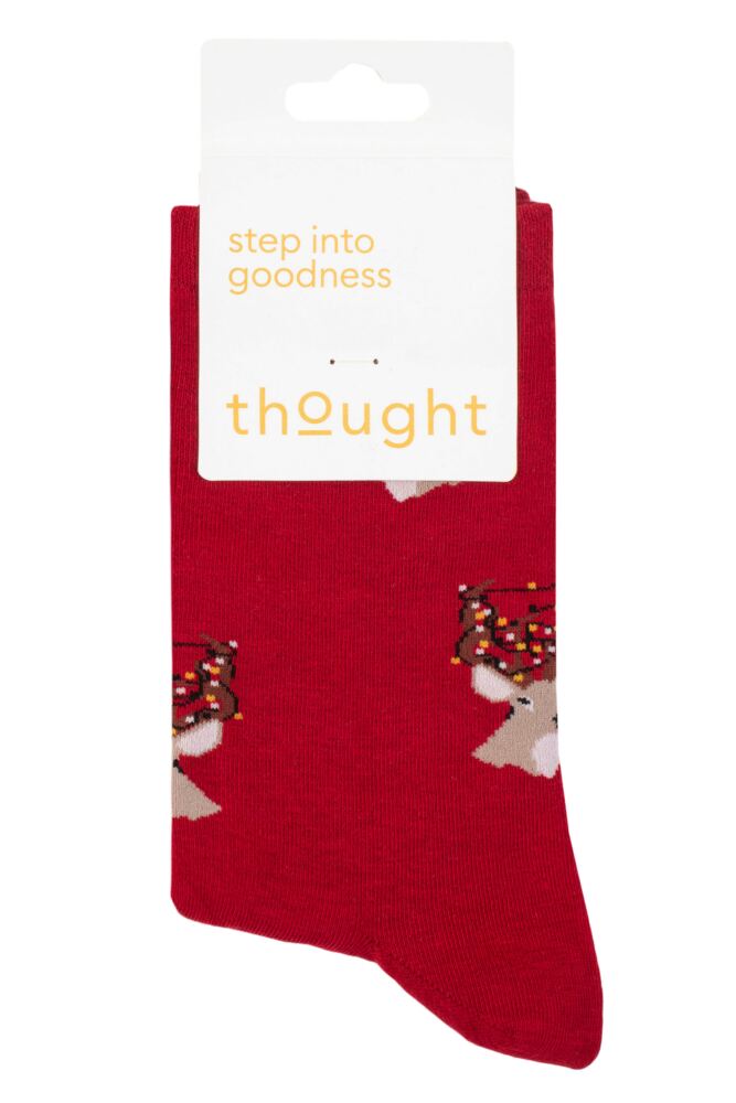 sockshop ThoughtMens Organic Cotton Celyn Christmas Stag Socks