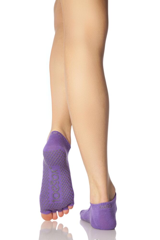 Sockshop ToeSoxWomens Organic Cotton Bella Half Toe Open Front Yoga Socks