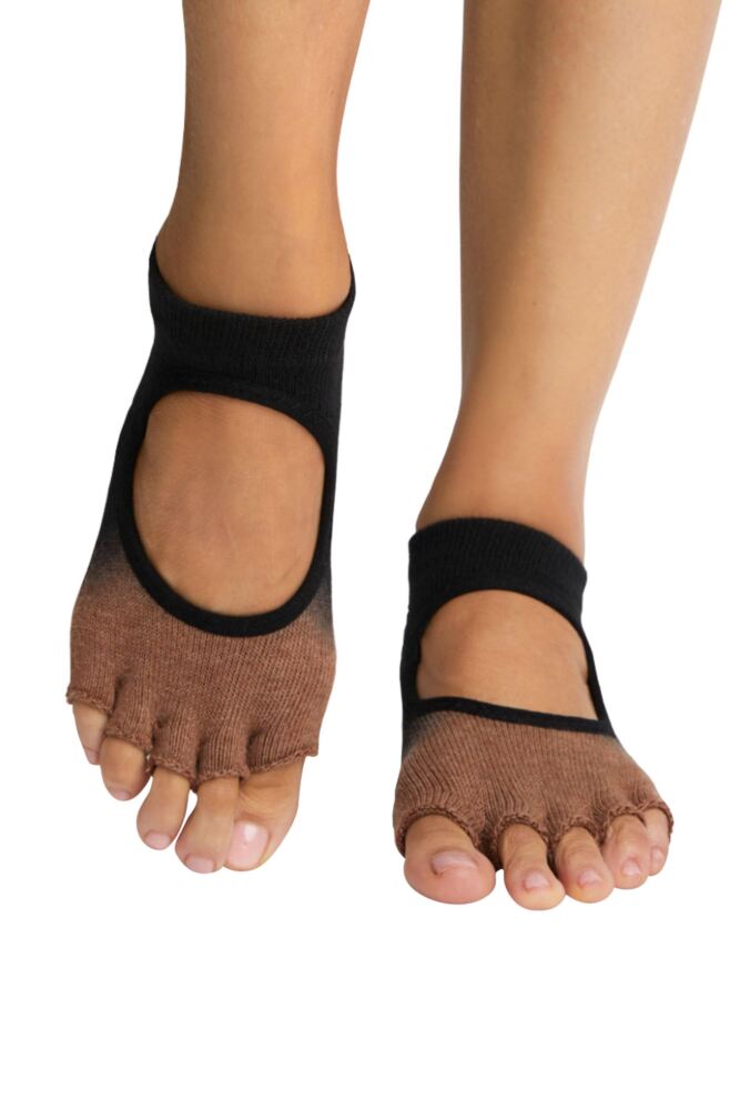 Sockshop ToeSoxWomens Organic Cotton Bella Half Toe Open Front Yoga Socks