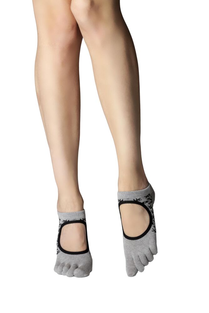 Sockshop ToeSoxWomens Organic Cotton Bellarina Full Toe Open Front Yoga Socks