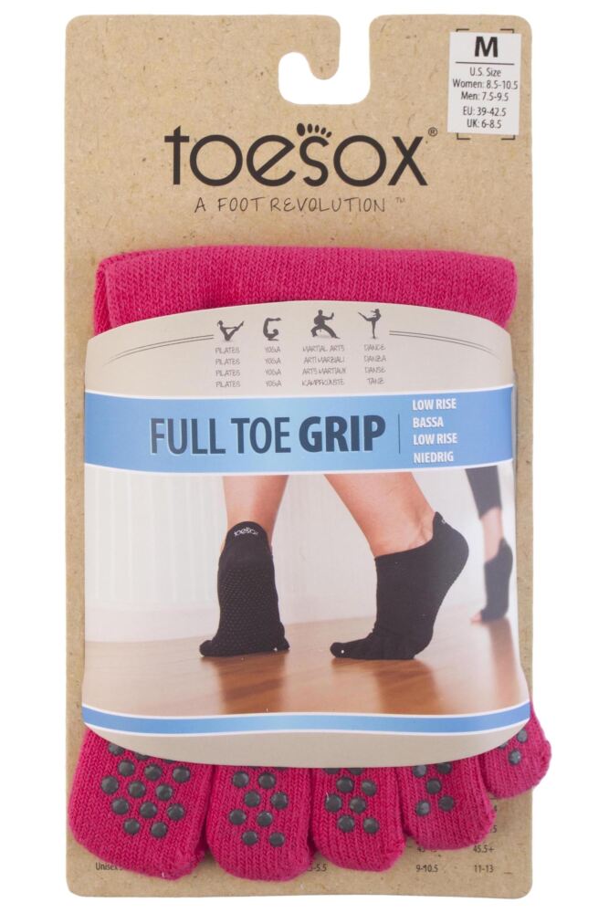 sockshop ToeSoxWomens Organic Cotton Full Toe Low Rise Yoga Socks