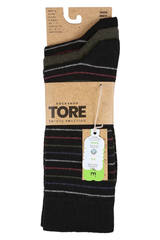 sockshop TOREMens Recycled Cotton Multi Stripe Socks 3-Pair