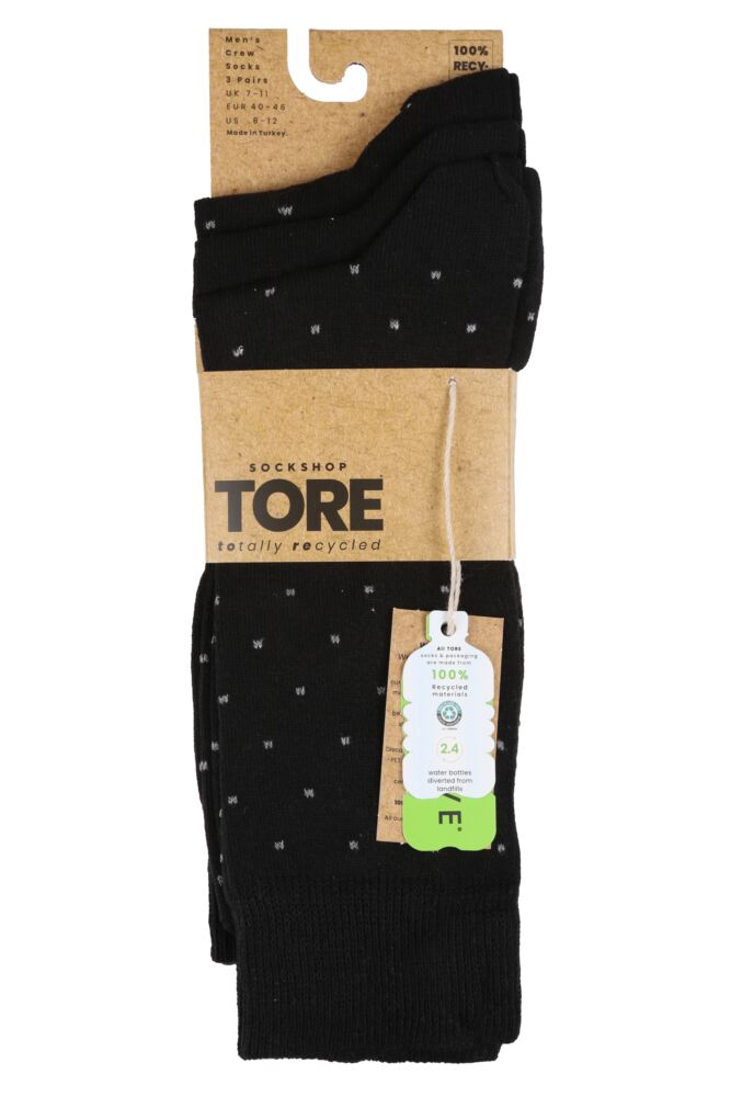 sockshop TOREMens Recycled Cotton Pin Dot Socks 3-Pair