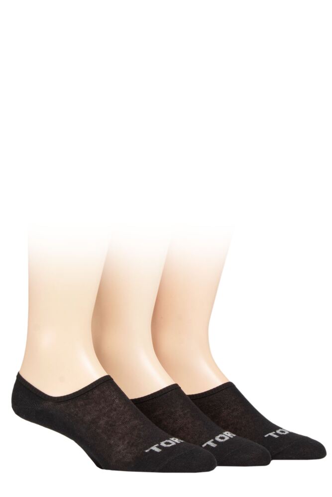 Sockshop TOREMens Recycled Cotton Plain High Cut Ped Socks 3-Pair