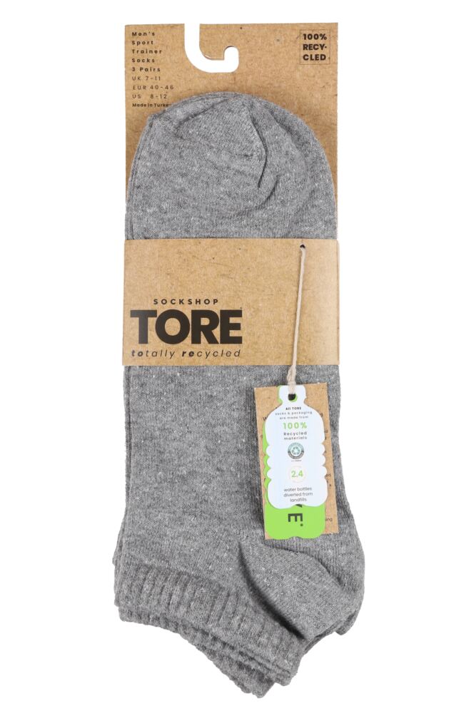 sockshop TOREMens Recycled Cotton Plain Sports Trainer Socks 3-Pair