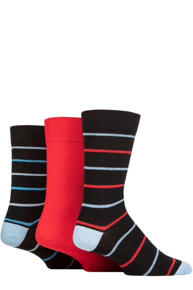 Sockshop TOREMens Recycled Cotton Thin Stripe Patterned Socks 3-Pair