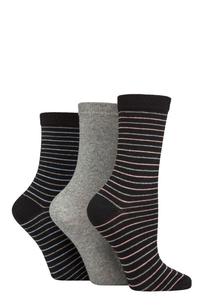 Sockshop TOREWomen's 100% Recycled Multi Stripe Cotton Socks – 3 Pair