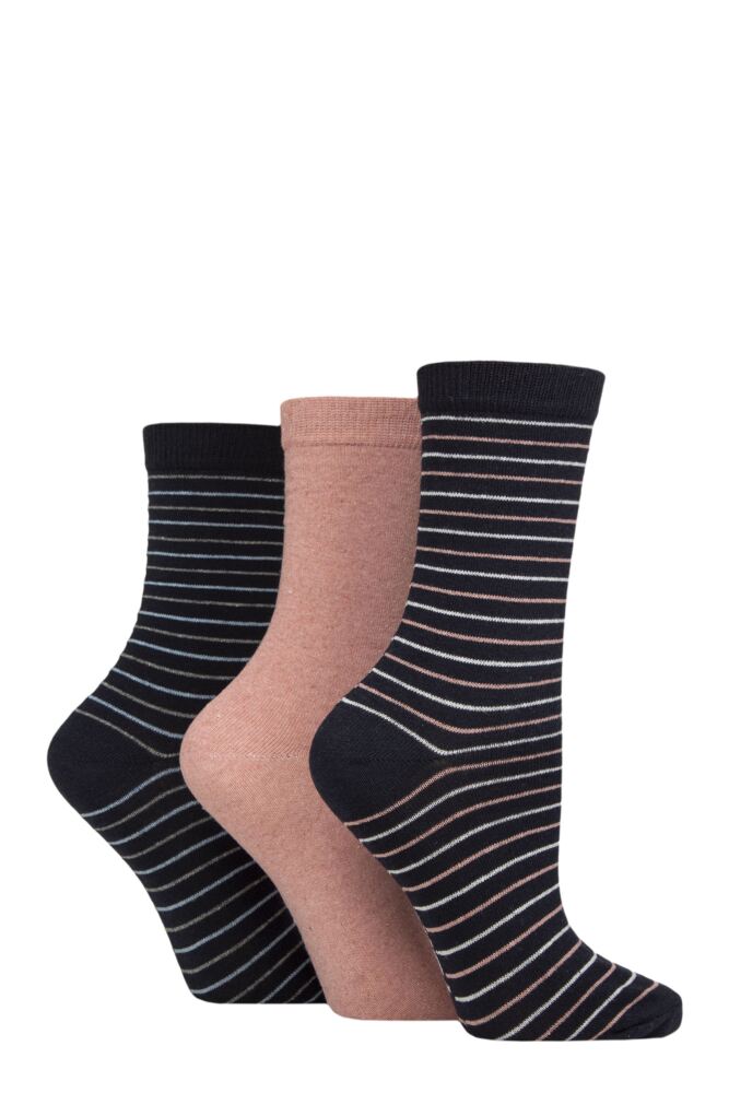 Sockshop TOREWomen's 100% Recycled Multi Stripe Cotton Socks – 3 Pair