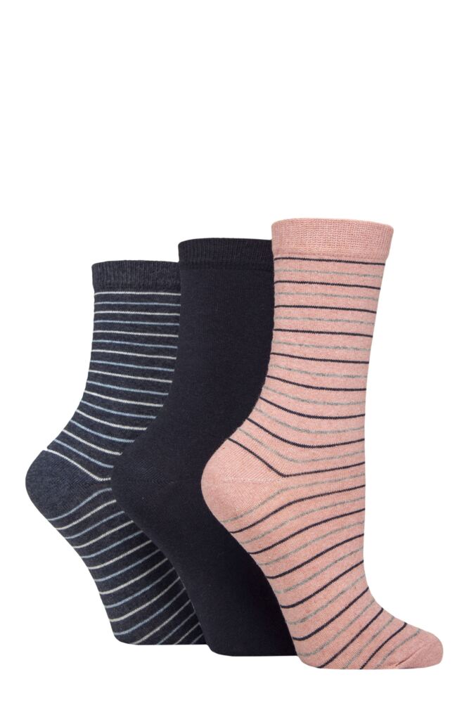 Sockshop TOREWomen's 100% Recycled Multi Stripe Cotton Socks – 3 Pair
