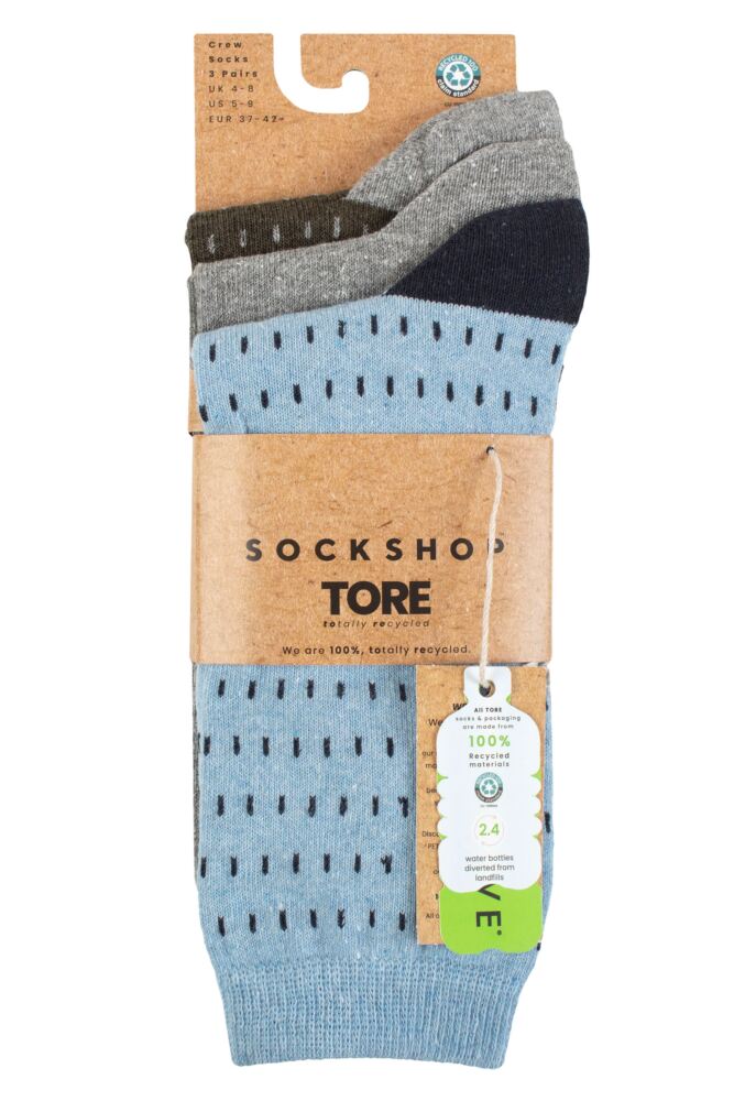 sockshop TOREWomens Recycled Cotton Dash Patterned Socks 3-Pair