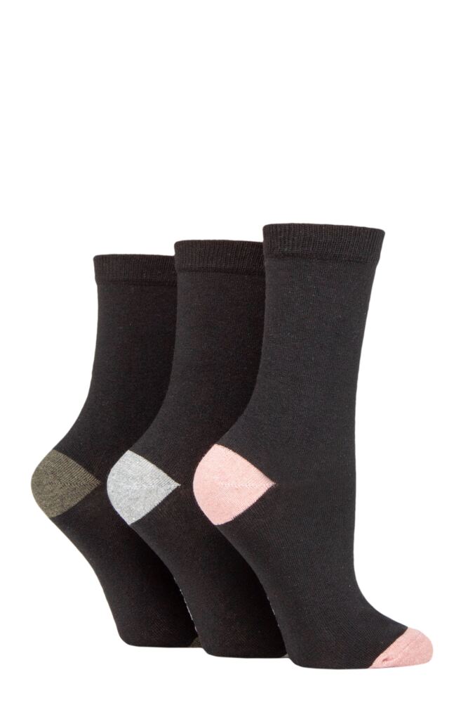 Sockshop TOREWomens Recycled Cotton Heel & Toe Socks 3-Pair