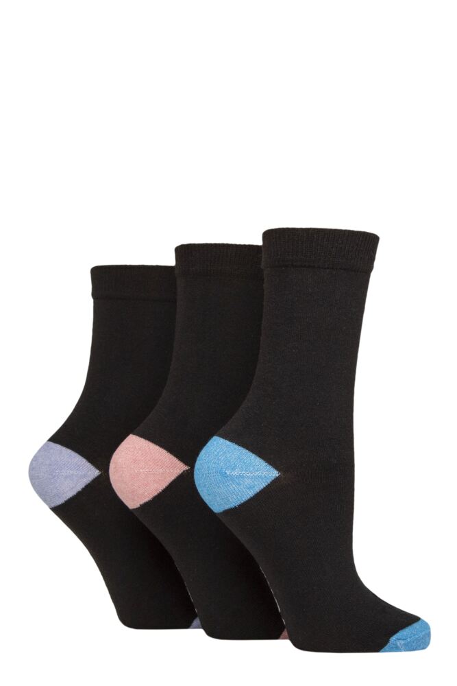 Sockshop TOREWomens Recycled Cotton Heel & Toe Socks 3-Pair
