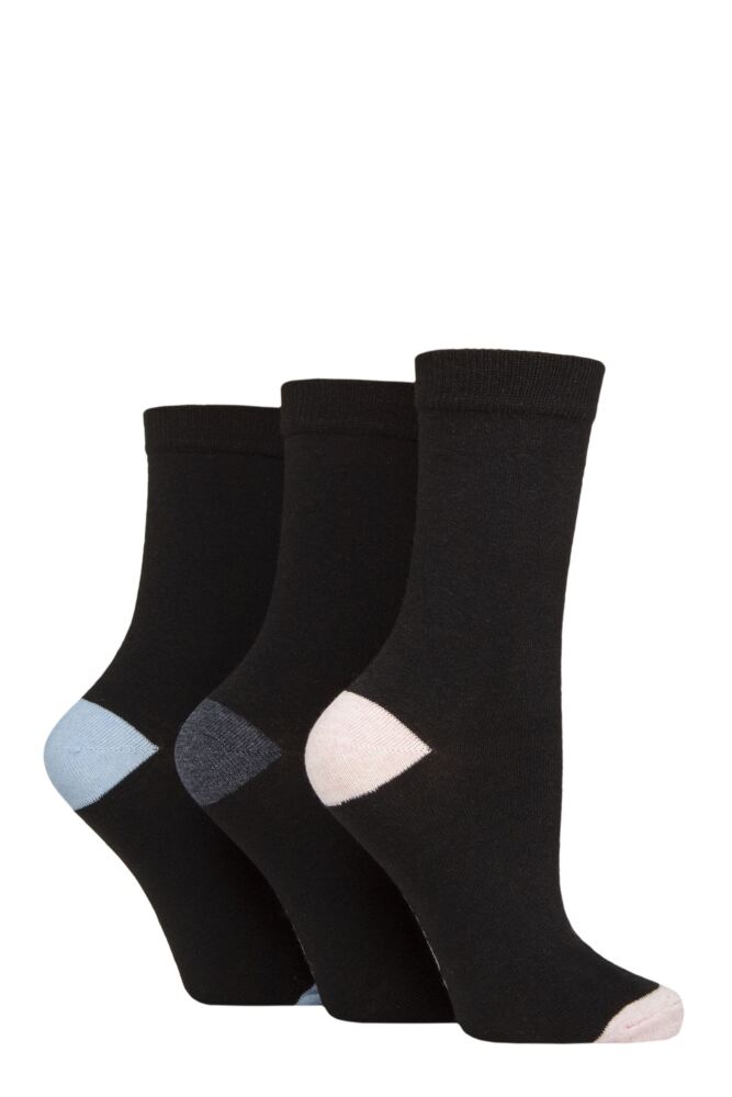Sockshop TOREWomens Recycled Cotton Heel & Toe Socks 3-Pair