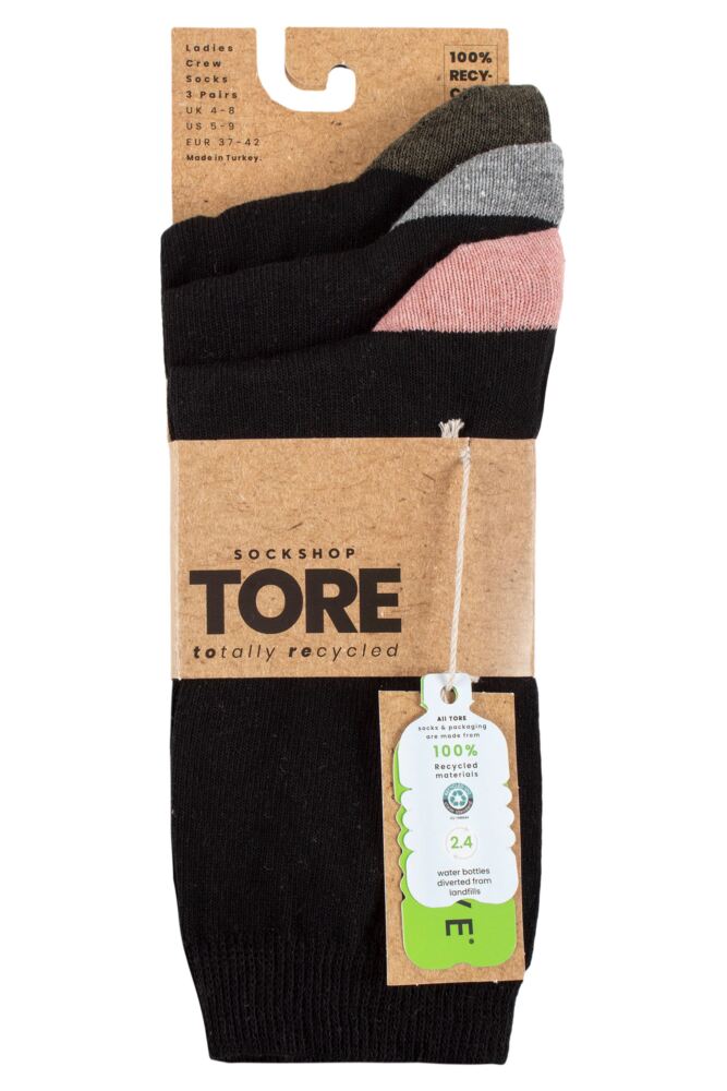sockshop TOREWomens Recycled Cotton Heel & Toe Socks 3-Pair